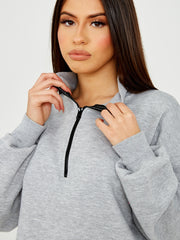 Oversized Zipped Fleece Sweatshirt