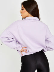 Trichterhals Reißverschluss Fleece Sweatshirt