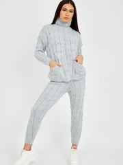 Cable Knit Top & Trouser Co-ord With Pockets
