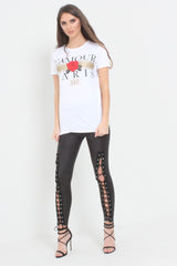 L'Amour Paris Slogan Printed T Shirt