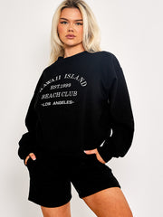 Geborduurd Hawaii Island Sweatshirt & Shorts Fleece Coöperatie