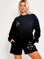 Bordado Good Day Sweatshirt & Shorts Fleece Coord