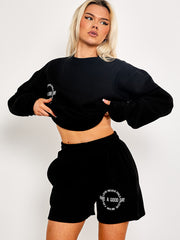 Bordado Good Day Sweatshirt & Shorts Fleece Coord