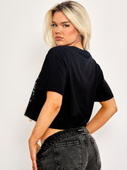 Oversized Savage Tiger Graphic Crop Top