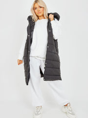 Longline Padded Hooded Gilet