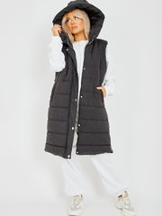 Longline Padded Hooded Gilet