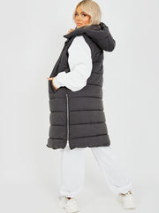 Longline Padded Hooded Gilet