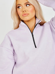 Oversized Zipped Fleece Sweatshirt