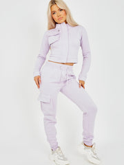 Utility Pocket Zipped Fleece Tracksuit