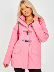 Toggle Button PU Coated Hooded Rain Mac