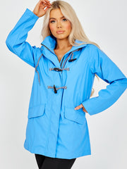 Toggle Button PU Coated Hooded Rain Mac