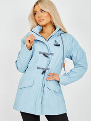Toggle Button PU Coated Hooded Rain Mac