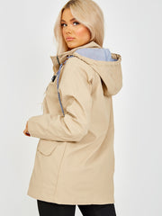 Toggle Button PU Coated Hooded Rain Mac