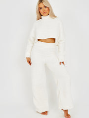 Teddy Crop Top & Hosen-Co-ordte