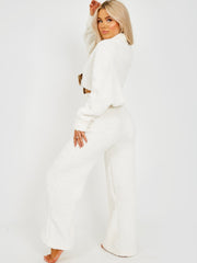 Teddy Crop Top & Hosen-Co-ordte