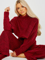 Teddy Crop Top & Hosen-Co-ordte