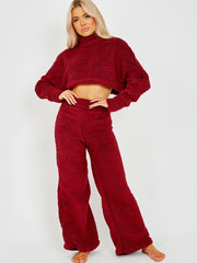 Teddy Crop Top & Hosen-Co-ordte