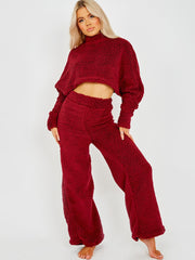 Teddy Crop Top & Hosen-Co-ordte