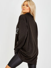 Oversized Rock N Roll Diamante Jumper
