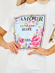 Floral L'Amour Graphic Printed T-Shirt