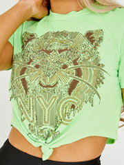 Glitter Tiger Print Crop Top