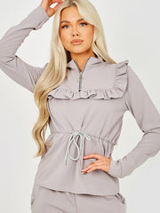 Frill Detail Drawstring Co-ord