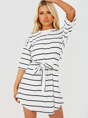 Striped Belted T-Shirt Dress