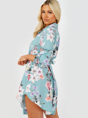 Kettingdetail bloemenprint mini -jurk