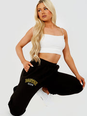 Boston geborduurd fleece joggers