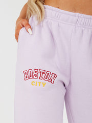 Boston geborduurd fleece joggers