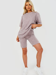 Melange-Strick übergroß