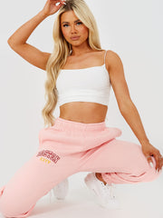 Boston geborduurd fleece joggers