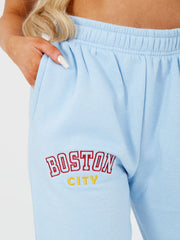 Boston geborduurd fleece joggers