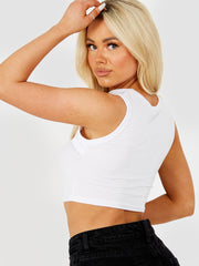 Knip de voorste ruches crop top