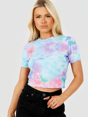 Tie-Dye Ribbed Crop Top