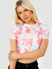 Tie-Dye Ribbed Crop Top