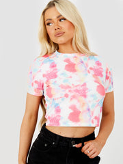 Tie-Dye Ribbed Crop Top
