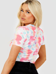 Tie-Dye Ribbed Crop Top