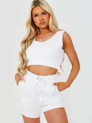 Crop Top & Shorts Fleece Co-ord