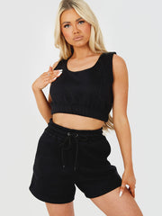 Crop Top & Shorts Fleece Co-ord