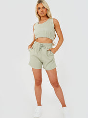 Crop Top & Shorts Fleece Co-ord