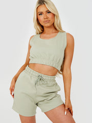 Crop Top & Shorts Fleece Co-ord
