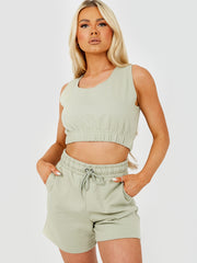 Crop Top & Shorts Fleece Co-ord