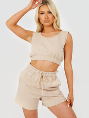 Crop Top & Shorts Fleece Co-ord