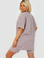 Melange-Strick übergroß