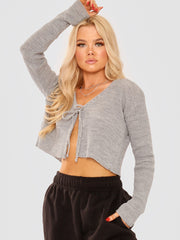 Tie Front Knit Cardigan Top