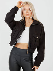 Utility Pocket Thick Cropped Jacket