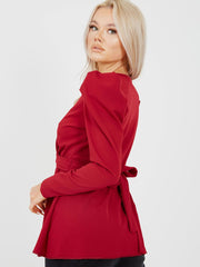 Double Ring Wrap Front Belted Top