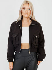 Utility Pocket Thick Cropped Jacket