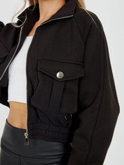 Utility Pocket Thick Cropped Jacket